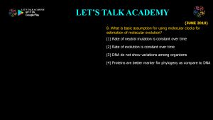 CSIR NET Life Science Previous Year Questions and Solution on Molecular Evolution