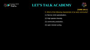 CSIR NET Life Science Previous Year Questions and Solution on Ecological Succession