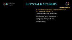 CSIR NET Life Science Previous Year Questions and Solution on Population Ecology