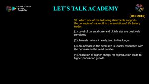 CSIR NET Life Science Previous Year Questions and Solution on Population Ecology