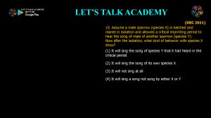 CSIR NET Life Science Previous Year Questions and Solution on Brain, Behavior and Evolution