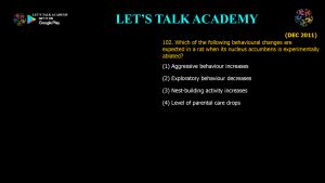 CSIR NET Life Science Previous Year Questions and Solution on Brain, Behavior and Evolution