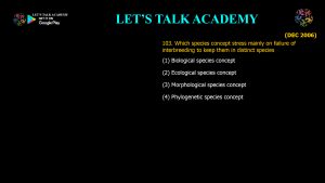 CSIR NET Life Science Previous Year Questions and Solution on The Mechanisms of Evolution