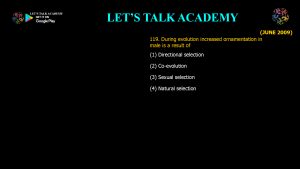 CSIR NET Life Science Previous Year Questions and Solution on The Mechanisms of Evolution