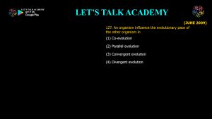 CSIR NET Life Science Previous Year Questions and Solution on EVOLUTION AND BEHAVIOUR