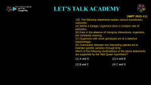 CSIR NET Life Science Previous Year Questions and Solution on EVOLUTION AND BEHAVIOUR