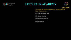 CSIR NET Life Science Previous Year Questions and Solution on The Mechanisms of Evolution