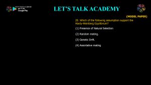 CSIR NET Life Science Previous Year Questions and Solution on The Mechanisms of Evolution