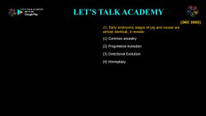 CSIR NET Life Science Previous Year Questions and Solution on Emergence of Evolutionary Thoughts