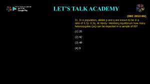 CSIR NET Life Science Previous Year Questions and Solution on The Mechanisms of Evolution