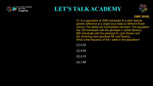 CSIR NET Life Science Previous Year Questions and Solution on The Mechanisms of Evolution