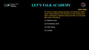 CSIR NET Life Science Previous Year Questions and Solution on The Mechanisms of Evolution