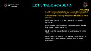 CSIR NET Life Science Previous Year Questions and Solution on Brain, Behavior and Evolution
