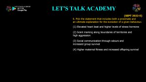 CSIR NET Life Science Previous Year Questions and Solution on EVOLUTION AND BEHAVIOUR