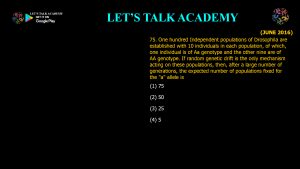 CSIR NET Life Science Previous Year Questions and Solution on The Mechanisms of Evolution