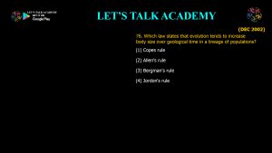 CSIR NET Life Science Previous Year Questions and Solution on Emergence of Evolutionary Thoughts