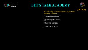 CSIR NET Life Science Previous Year Questions and Solution on The Mechanisms of Evolution