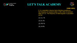 CSIR NET Life Science Previous Year Questions and Solution on The Mechanisms of Evolution