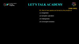 CSIR NET Life Science Previous Year Questions and Solution on The Mechanisms of Evolution