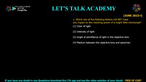 CSIR NET Life Science Previous Year Questions on Microscopy