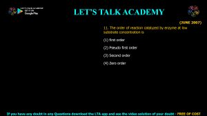 CSIR NET Life Science Previous Year Questions and Solution on Enzymes Kinetics