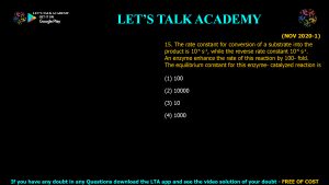 CSIR NET Life Science Previous Year Questions and Solution on Biochemistry
