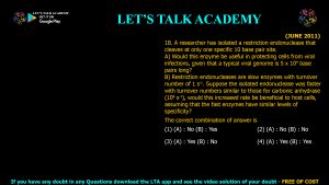CSIR NET Life Science Previous Year Questions and Solution on Enzymes Kinetics