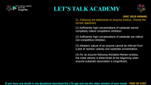 CSIR NET Life Science Previous Year Questions and Solution on Enzymes Kinetics