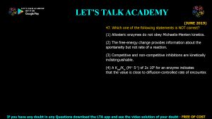 CSIR NET Life Science Previous Year Questions and Solution on Enzymes Kinetics