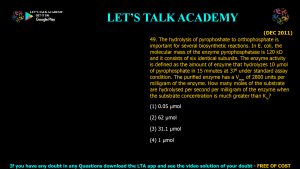 CSIR NET Life Science Previous Year Questions and Solution on Biochemistry