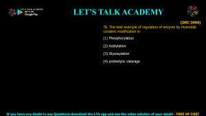 CSIR NET Life Science Previous Year Questions and Solution on Enzymes Kinetics