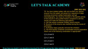 CSIR NET Life Science Previous Year Questions and Solution on Biochemistry