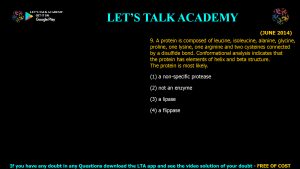 CSIR NET Life Science Previous Year Questions and Solution on Enzymes Kinetics