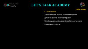 CSIR NET Life Science Previous Year Questions and Solution on Blood and hemostasis