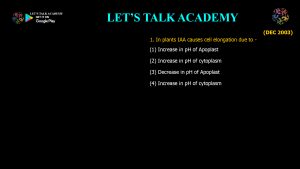 CSIR NET Life Science Previous Year Questions and Solution Plant Hormones