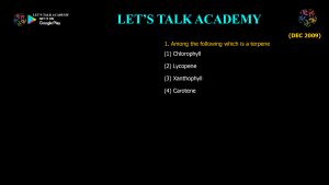 CSIR NET Life Science Previous Year Questions and Solution SECONDARY METABOLITES