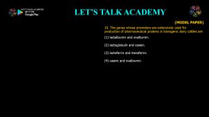 CSIR NET Life Science Previous Year Questions and Solution on Animal Cell Culture and Transgenic Animals