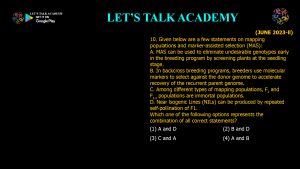 CSIR NET Life Science Previous Year Questions and Solution Breeding in Plants and Animals