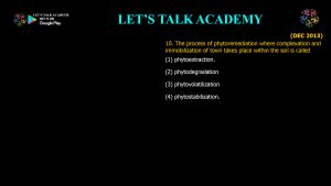 CSIR NET Life Science Previous Year Questions and Solution on Bioremediation and Phytoremediation