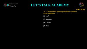 CSIR NET Life Science Previous Year Questions and Solution on Morphogenesis and Organogenesis in Plants