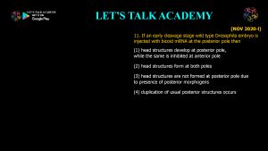 CSIR NET Life Science Previous Year Questions and Solution on Drosophila Development