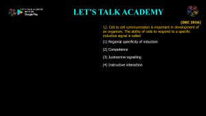 CSIR NET Life Science Previous Year Questions and Solution on Basic Concepts of Development