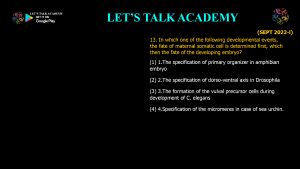 CSIR NET Life Science Previous Year Questions and Solution on Drosophila Development