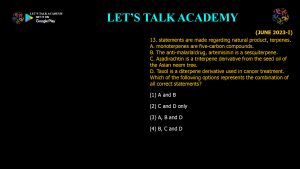 CSIR NET Life Science Previous Year Questions and Solution SECONDARY METABOLITES
