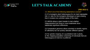 CSIR NET Life Science Previous Year Questions and Solution on Molecular Approaches for Transgene Diagnosis