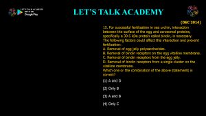 CSIR NET Life Science Previous Year Questions and Solution on Gametogenesis and Fertilization