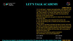 CSIR NET Life Science Previous Year Questions and Solution on Morphogenesis and Organogenesis in Animals