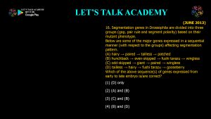 CSIR NET Life Science Previous Year Questions and Solution on Drosophila Development
