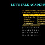 16. Industrial products in which bacteria are employed for production are shown in the following table: The correct combinations are (1) A - iii; B - i; C - ii; D - iv (2) A - i; B - ii; C - iii; D - iv (3) A - iii; B - ii; C - iv; D - i (4) A - ii; B - iii; C - iv; D – i