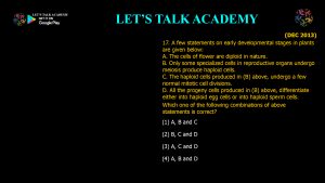 CSIR NET Life Science Previous Year Questions and Solution on Morphogenesis and Organogenesis in Plants